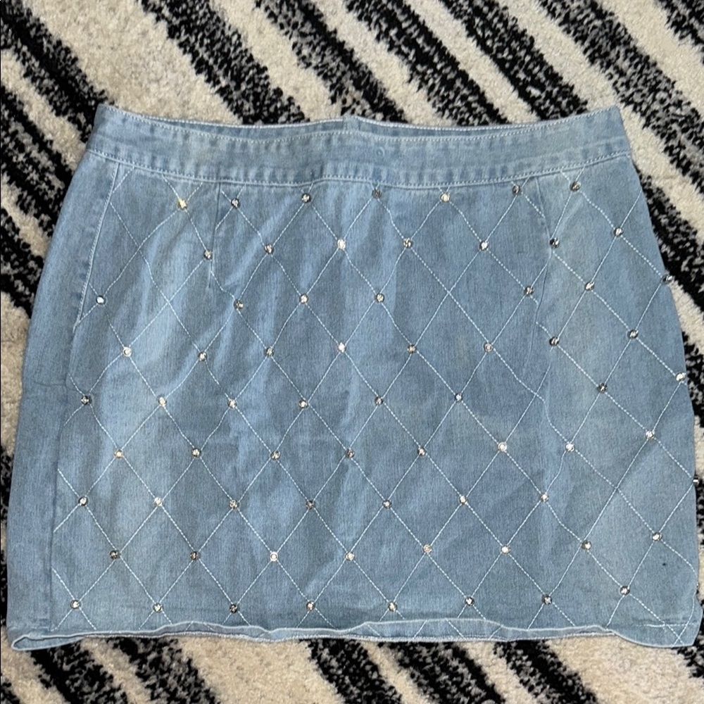 Maurices Blue Denim Skirt with Silver Accents